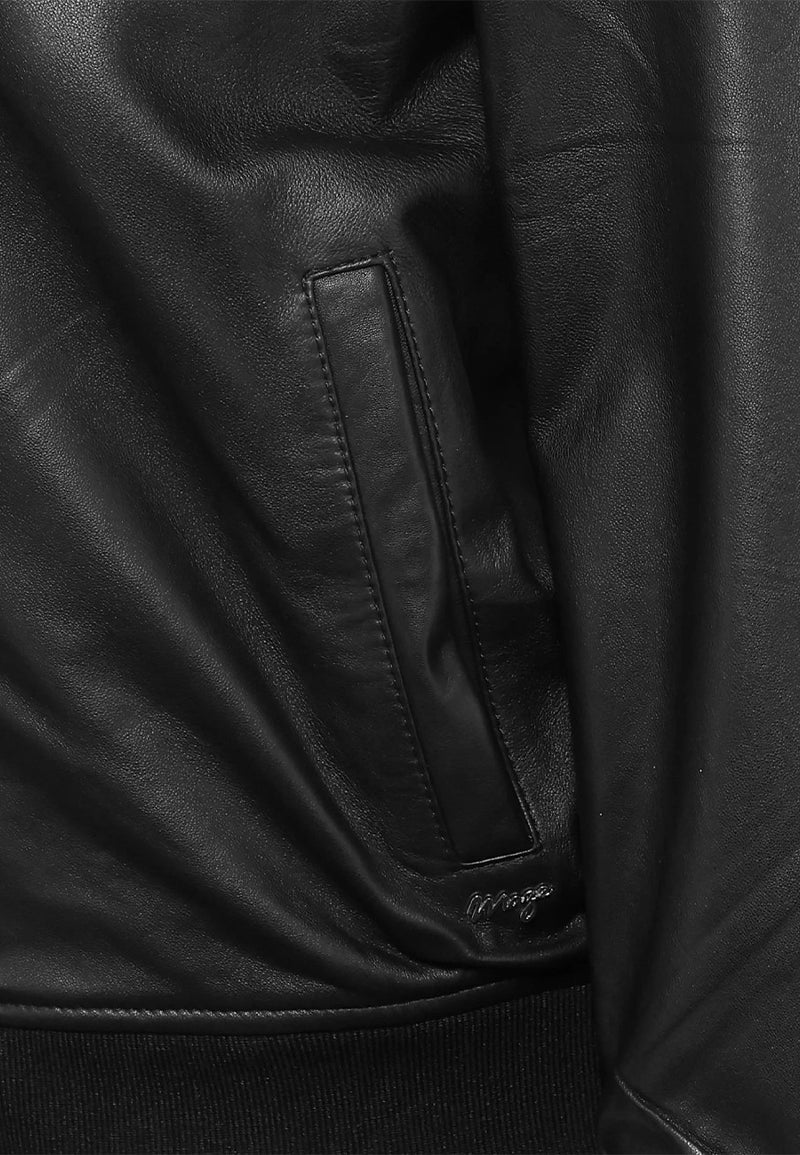 Women's Vintage Black Sheepskin Aviator Bomber Leather Jacket