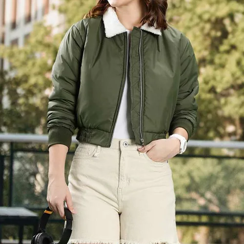 Cropped Bomber Jacket