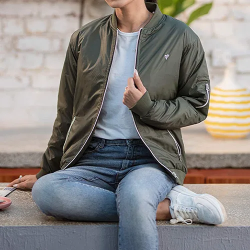 Bomber Jacket-women bomber jacket-leather bomber jacket