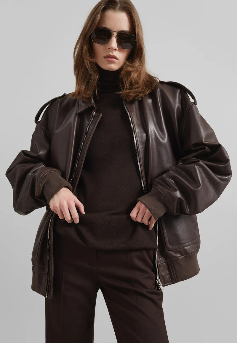 Oversized Leather Jacket Women