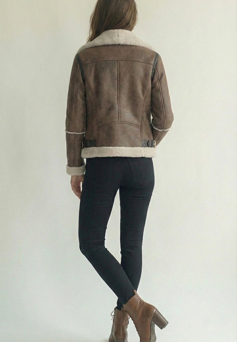 brown shearling jacket-brown leather vintage jacket-brown genuine leather shearling jacket-brown genuine leather shearling jacket-retro brown leather jacket-shearling leather jacket womens-oversized shearling jacket-brown shearling leather jacket-vintage oversized leather jacket-women's shearling bomber jacket-relaxed fit jacket-shearling bomber jacket womens-shearling leather jacket women-leather jacket with shearling collar-women's vintage brown leather jacket