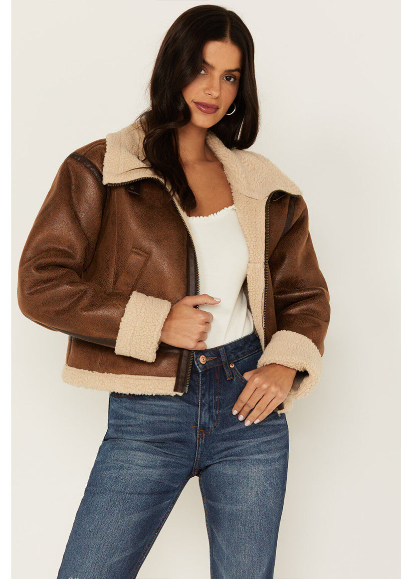 brown shearling jacket-brown leather vintage jacket-brown genuine leather shearling jacket-brown genuine leather shearling jacket-retro brown leather jacket-shearling leather jacket womens-oversized shearling jacket-brown shearling leather jacket-vintage oversized leather jacket-women's shearling bomber jacket-relaxed fit jacket-shearling bomber jacket womens-shearling leather jacket women-leather jacket with shearling collar-women's vintage brown leather jacket