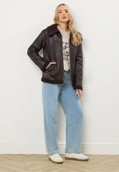 brown shearling jacket-brown leather vintage jacket-brown genuine leather shearling jacket-brown genuine leather shearling jacket-retro brown leather jacket-shearling leather jacket womens-oversized shearling jacket-brown shearling leather jacket-vintage oversized leather jacket-women's shearling bomber jacket-relaxed fit jacket-shearling bomber jacket womens-shearling leather jacket women-leather jacket with shearling collar-women's vintage brown leather jacket