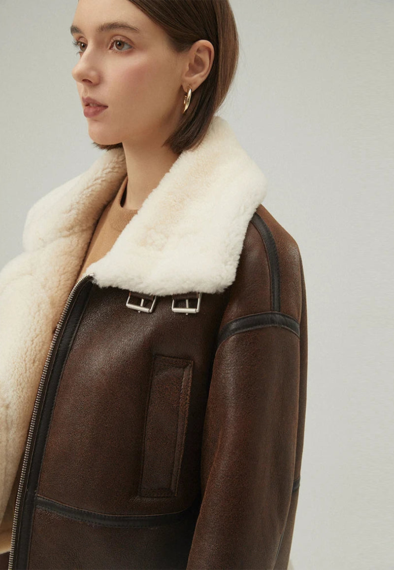brown shearling jacket-brown leather vintage jacket-brown genuine leather shearling jacket-brown genuine leather shearling jacket-retro brown leather jacket-shearling leather jacket womens-brown shearling leather jacket-women's shearling bomber jacket-shearling bomber jacket womens-shearling leather jacket women-leather jacket with shearling collar-women's vintage brown leather jacket