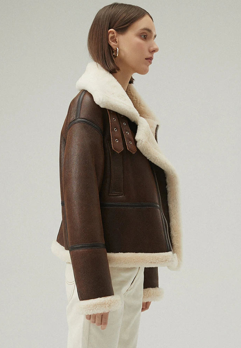 brown shearling jacket-brown leather vintage jacket-brown genuine leather shearling jacket-brown genuine leather shearling jacket-retro brown leather jacket-shearling leather jacket womens-brown shearling leather jacket-women's shearling bomber jacket-shearling bomber jacket womens-shearling leather jacket women-leather jacket with shearling collar-women's vintage brown leather jacket
