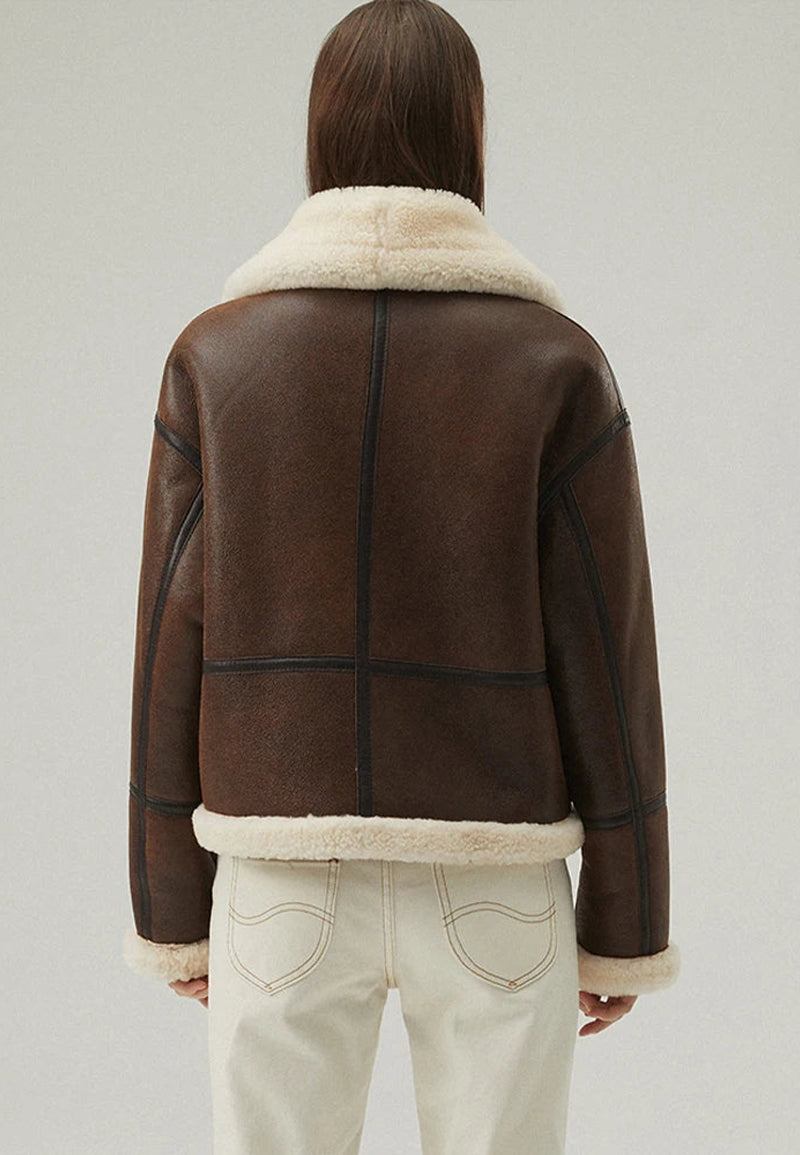 brown shearling jacket-brown leather vintage jacket-brown genuine leather shearling jacket-brown genuine leather shearling jacket-retro brown leather jacket-shearling leather jacket womens-brown shearling leather jacket-women's shearling bomber jacket-shearling bomber jacket womens-shearling leather jacket women-leather jacket with shearling collar-women's vintage brown leather jacket