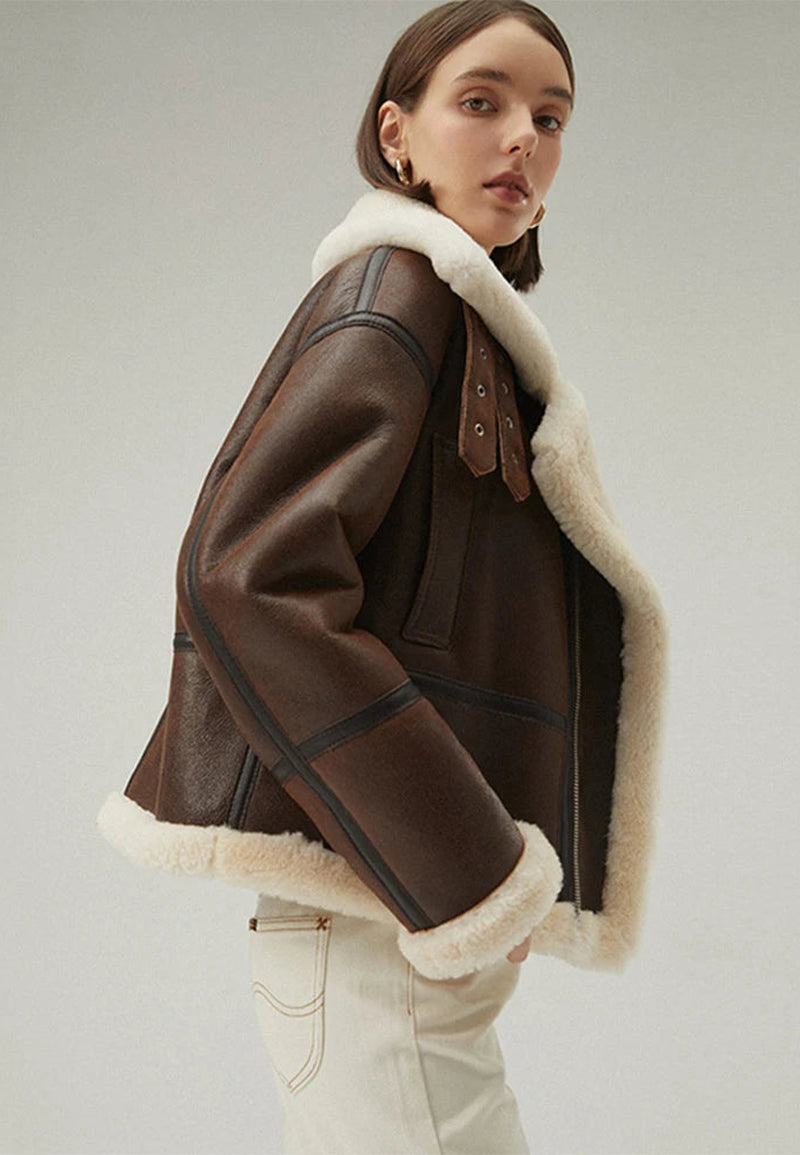 brown shearling jacket-brown leather vintage jacket-brown genuine leather shearling jacket-brown genuine leather shearling jacket-retro brown leather jacket-shearling leather jacket womens-brown shearling leather jacket-women's shearling bomber jacket-shearling bomber jacket womens-shearling leather jacket women-leather jacket with shearling collar-women's vintage brown leather jacket