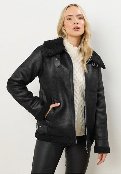 shearling leather jacket womens-women's shearling bomber jacket-shearling bomber jacket womens-shearling leather jacket women-leather jacket with shearling collar-black shearling jacket-vintage black leather bomber jacket-black shearling leather jacket