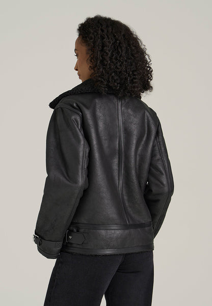 shearling leather jacket womens-oversized shearling jacket-vintage oversized leather jacket-women's shearling bomber jacket-relaxed fit jacket-shearling bomber jacket womens-shearling leather jacket women-leather jacket with shearling collar-women's vintage brown leather jacket-black shearling jacket-vintage black leather bomber jacket-brown genuine leather shearling jacket-black shearling leather jacket