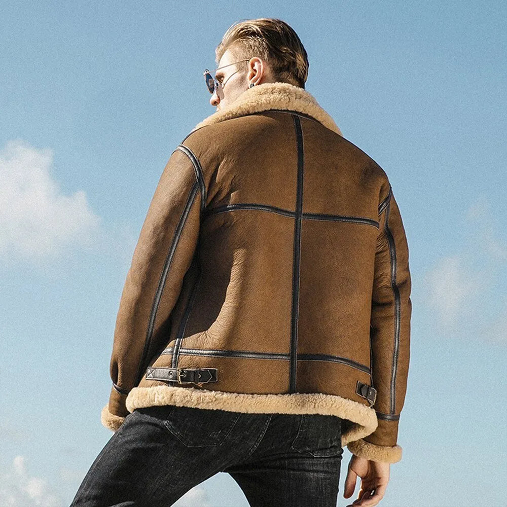 Mens 90s Vintage Genuine Sheepskin Leather Shearling B3 Bomber Mens 90s Vintage Genuine Sheepskin Leather Shearling B3 Bomber