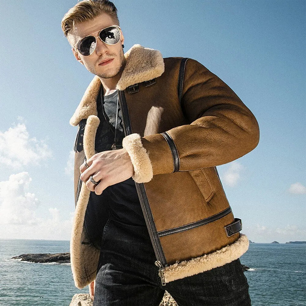 Mens 90s Vintage Genuine Sheepskin Leather Shearling B3 Bomber Mens 90s Vintage Genuine Sheepskin Leather Shearling B3 Bomber