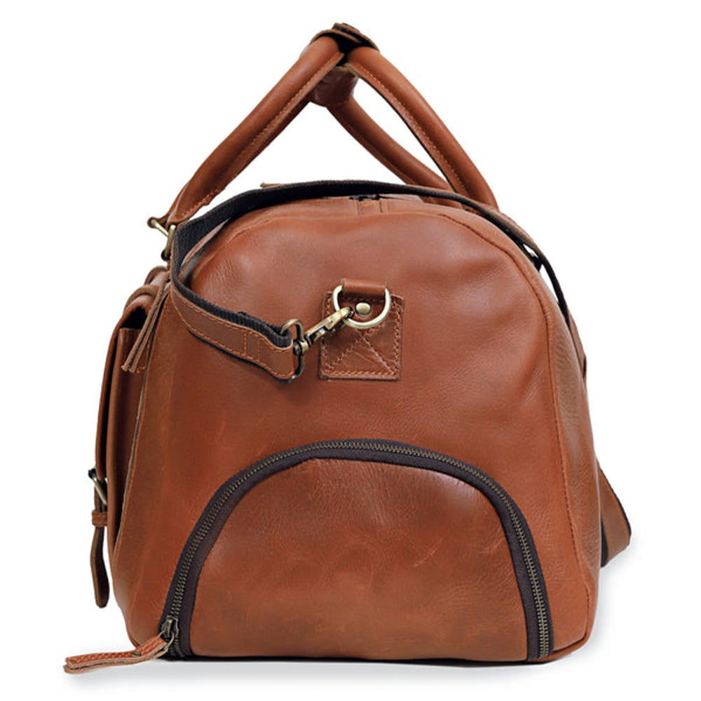 Vintage Brown Genuine Leather Travel Duffle Bag