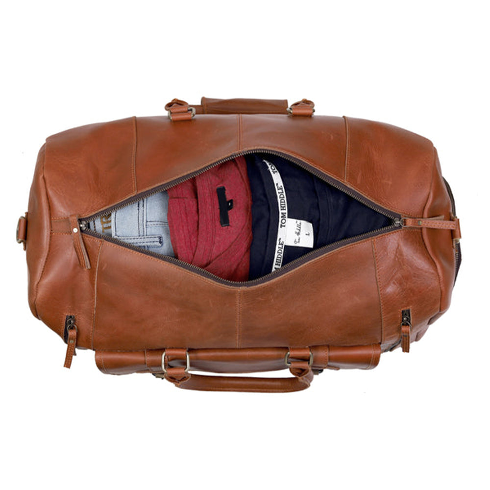 Vintage Brown Genuine Leather Travel Duffle Bag