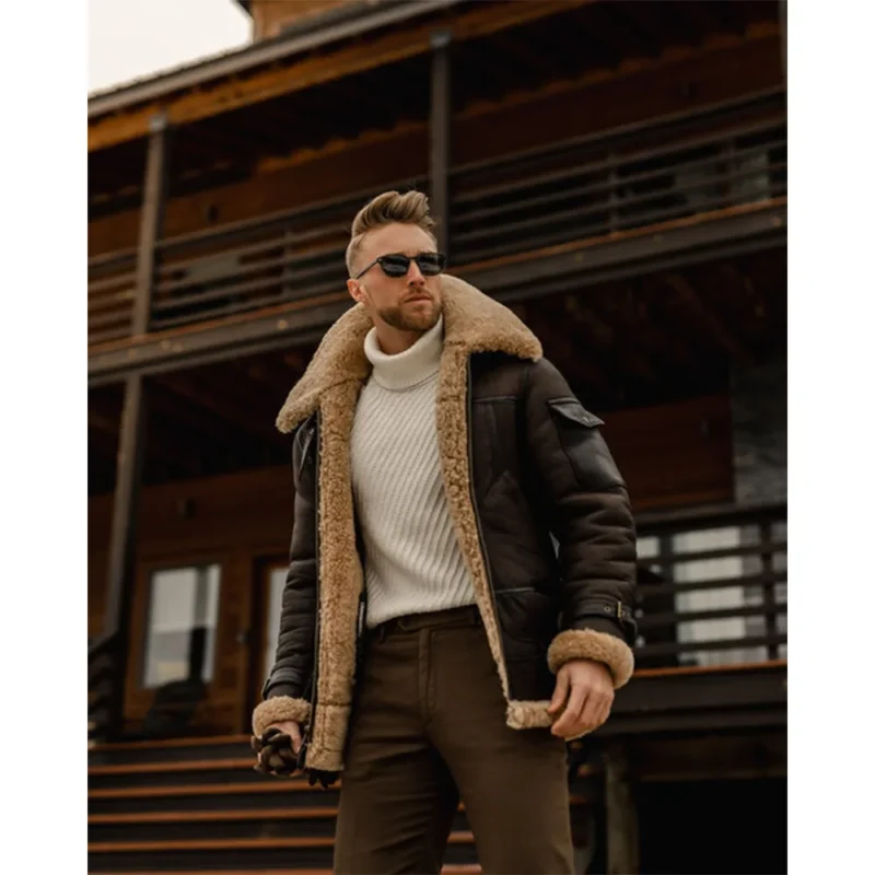 men shearling short coat-sheepskin coats men-shearling aviator coats-sheepskin leather coats-real shearling leather- shearling collar coat-b3 sheepskin shearling jacket-RAF brown Sheepskin Jacket-RAF shearling coat-mens brown shearling coat-mens brown sheepskin jacket-brown leather shearling coat mens-sheepskin coat