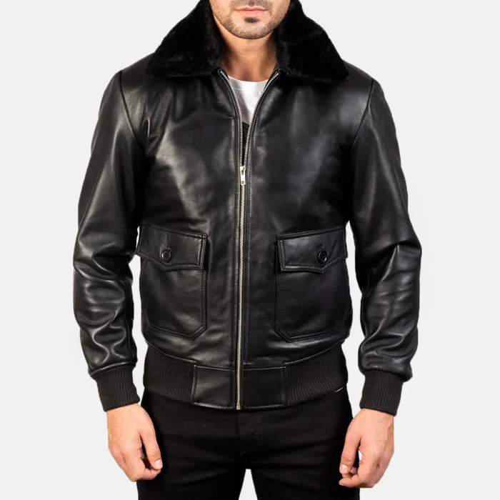 black leather jacket-mens black leather jacket-mens sheepskin leather jacket-black real leather jacket-leather jacket in black-men in black leather jacket-mens black bomber jacket-sheepskin leather bomber jacket-mens black leather bomber jacket