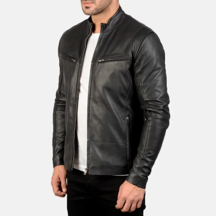 black leather jacket-mens black leather jacket-mens sheepskin leather jacket-black real leather jacket-leather jacket in black-men in black leather jacket