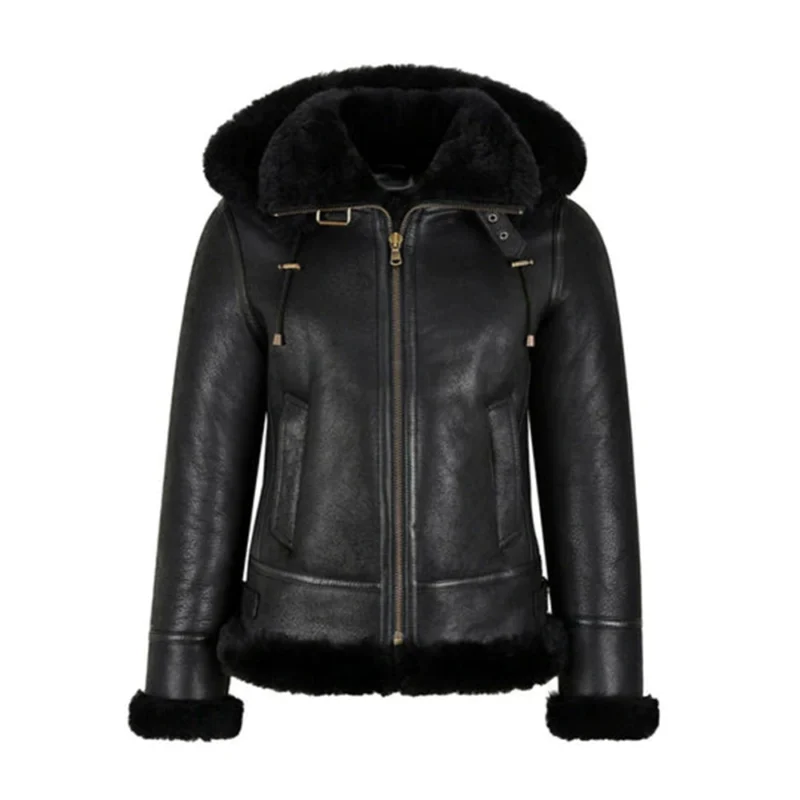 women shearling jacket, shearling jacket, womens leather shearling jacket, black sheepskin jacket womens, b3 bomber jacket, black leather shearling jacket, sheepskin shearling jacket, black shearling jacket womens, ladies shearling jacket, hooded shearling jacket, womens hooded jacket, sheepskin leather jacket women's, sheepskin jacket women