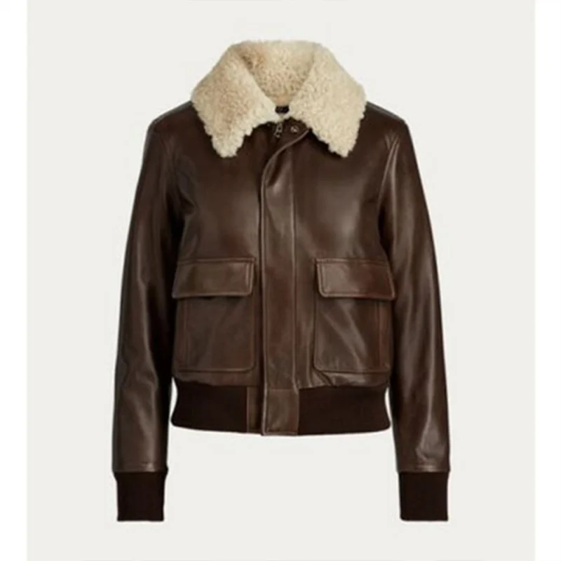 women's bomber jacket-leather bomber jacket women-ladies bomber jacket-brown leather bomber jacket womens-womens brown bomber jacket-brown womens leather bomber jacket-womens sheepskin aviator jacket