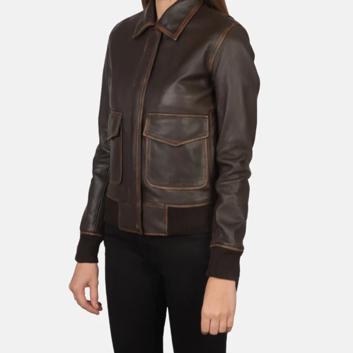 women's bomber jacket-leather bomber jacket women-ladies bomber jacket-brown leather bomber jacket womens-womens brown bomber jacket-brown womens leather bomber jacket-a2 leather bomber jacket-wwii a2 flight jacket