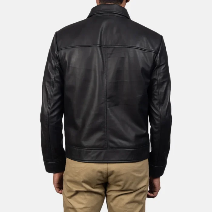 black leather jacket-mens black leather jacket-mens sheepskin leather jacket-black real leather jacket-leather jacket in black-men in black leather jacket-black leather jacket with collar