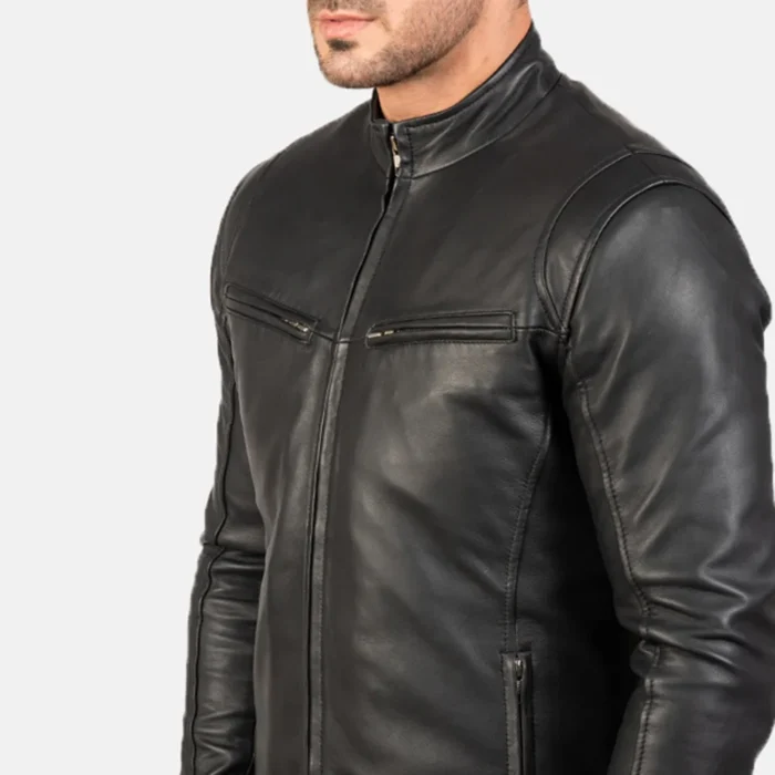 black leather jacket-mens black leather jacket-mens sheepskin leather jacket-black real leather jacket-leather jacket in black-men in black leather jacket