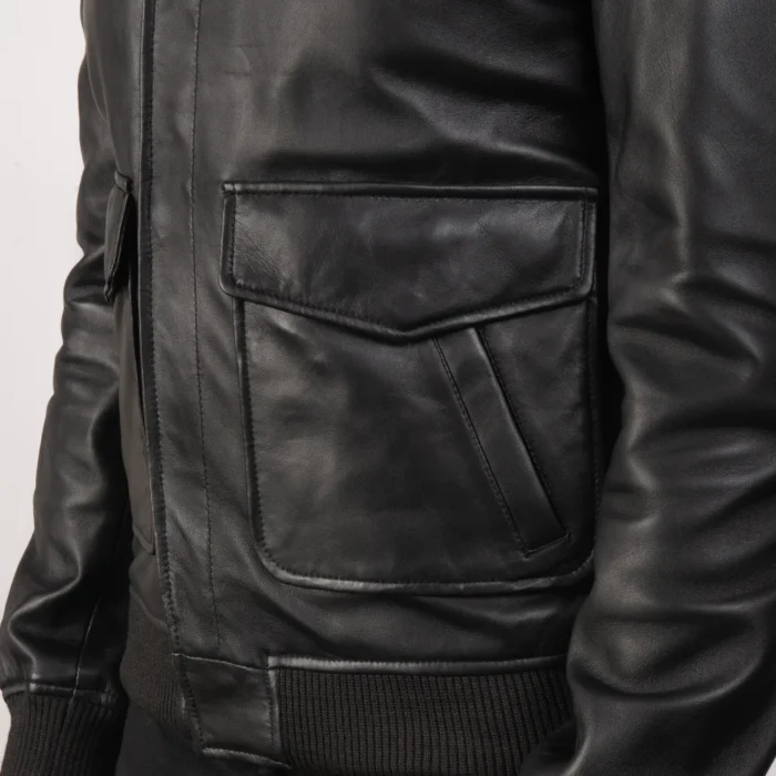 black leather jacket-mens black leather jacket-men's sheepksin leather jacket-black real leather jacket-leather jacket in black-men in black leather jacket-black leather jacket with collar-mens black bomber jacket-sheepskin leather bomber jacket-mens black leather bomber jacket