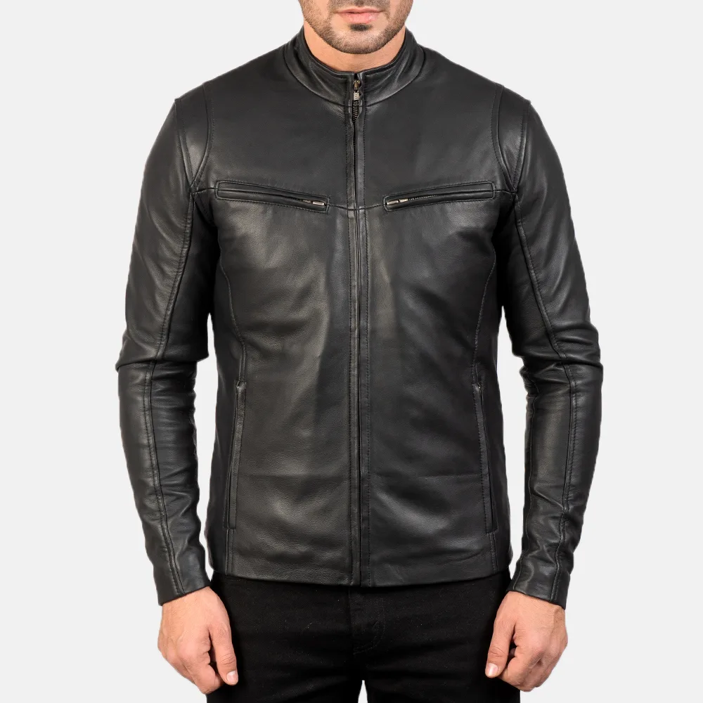 black leather jacket-mens black leather jacket-mens sheepskin leather jacket-black real leather jacket-leather jacket in black-men in black leather jacket