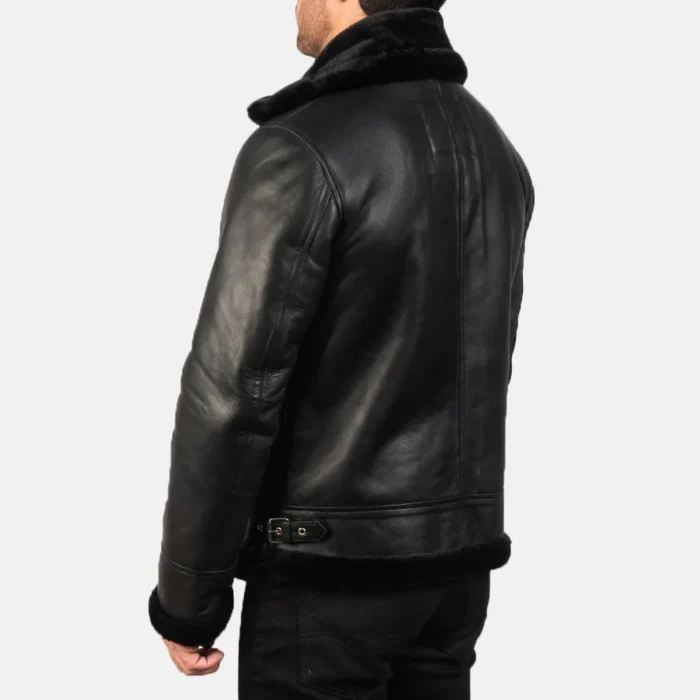 black leather jacket-mens black leather jacket-men's sheepksin leather jacket-black real leather jacket-leather jacket in black-men in black leather jacket-black leather jacket with collar-mens black bomber jacket-sheepskin leather bomber jacket-mens black leather bomber jacket