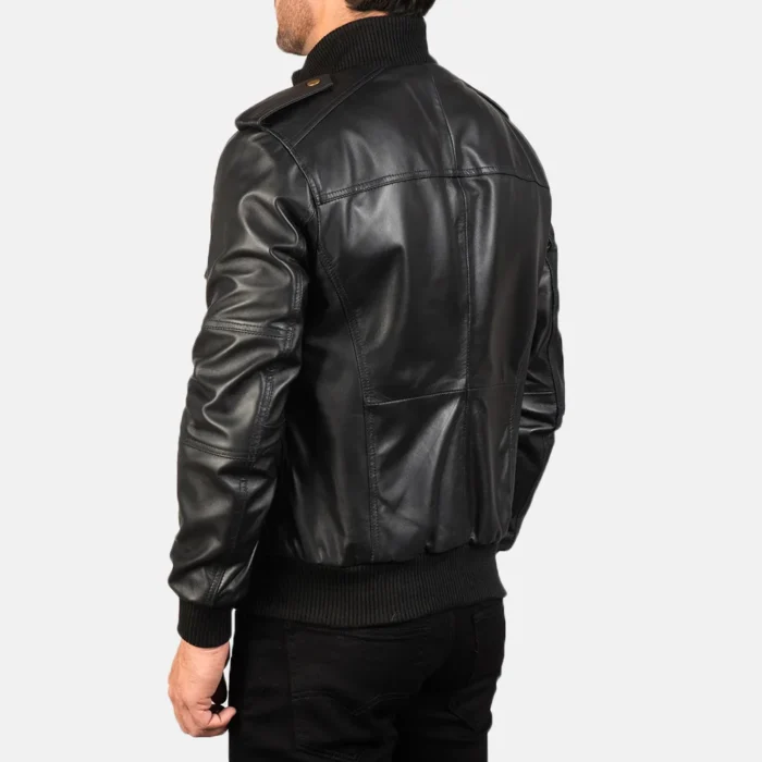 black leather jacket-mens black leather jacket-men's sheepksin leather jacket-black real leather jacket-leather jacket in black-men in black leather jacket-black leather jacket with collar-mens black bomber jacket-sheepskin leather bomber jacket-mens black leather bomber jacket-matte black leather jacket