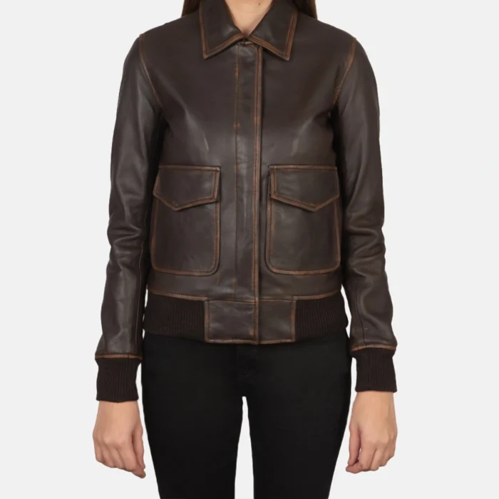 women's bomber jacket-leather bomber jacket women-ladies bomber jacket-brown leather bomber jacket womens-womens brown bomber jacket-brown womens leather bomber jacket-a2 leather bomber jacket-wwii a2 flight jacket