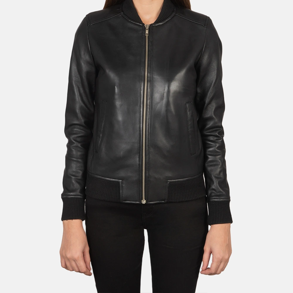 women's bomber jacket-leather bomber jacket women-ladies bomber jacket-black leather bomber jacket womens-womens black bomber jacket-black bomber jacket for women-women's sheepskin jacket