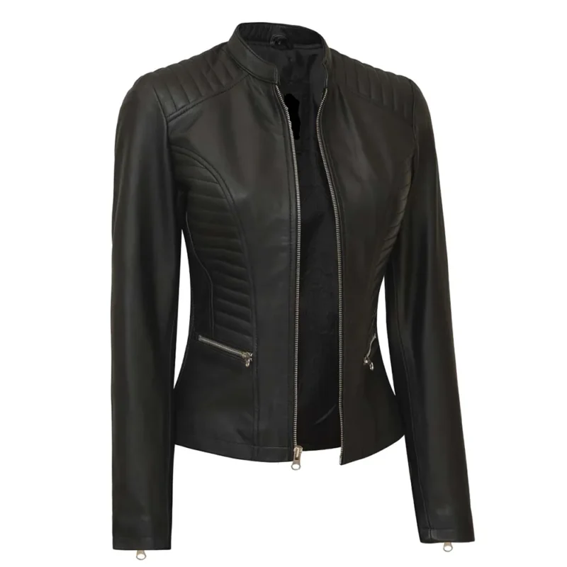 womens leather jackets-black leather jacket for womens-black leather racer jacket-womens leather motorcycle jacket-womens leather racer jacket-womens biker jacket