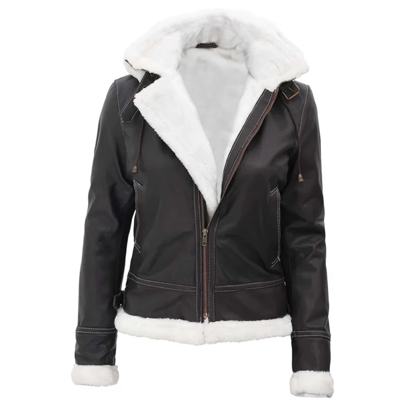 womens leather jackets-brown leather jacket womens-leather brown jacket for women-fur lined leather jacket-removable hood leather jacket-fur lined leather jacket womens-leather jacket with fur inside