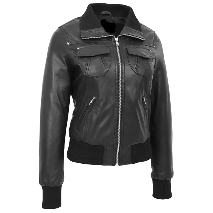 womens black leather jacket-black leather jacket-black bomber jacket-black bomber jacket womens-ladies black bomber jacket