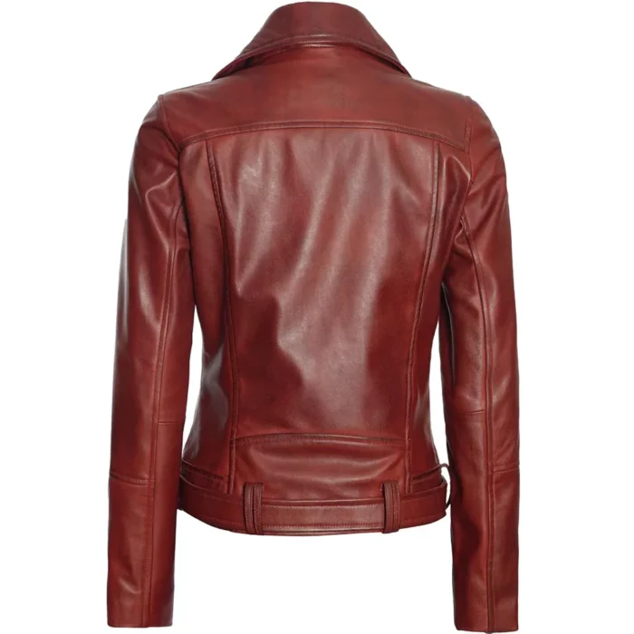 womens leather jackets-maroon leather jacket-womens leather motorcycle jacket-womens leather racer jacket-womens biker jacket-women's maroon leather jacket