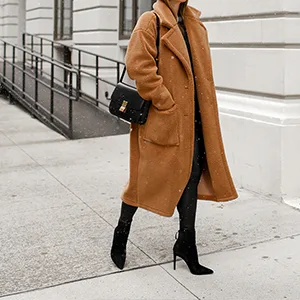 Shearling trench coat