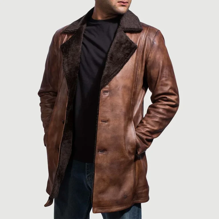 premium mens shearling coat