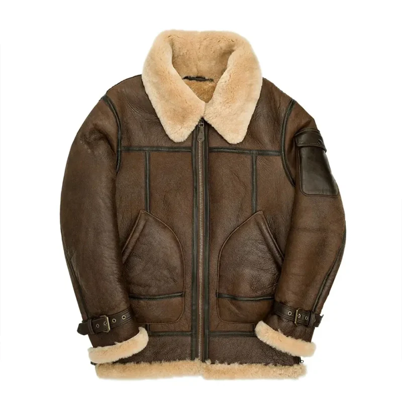 mens shearling jacket-shearling jacket-mens leather shearling jacket-sheepskin jacket mens-brown shearling jacket-sheepskin shearling jacket-men collar jackets-mens leather shearling jacket-air force bomber jacket-brown jacket men-mens brown airforce jacket-Brown Shearling Jacket-leather jacket with fur collar