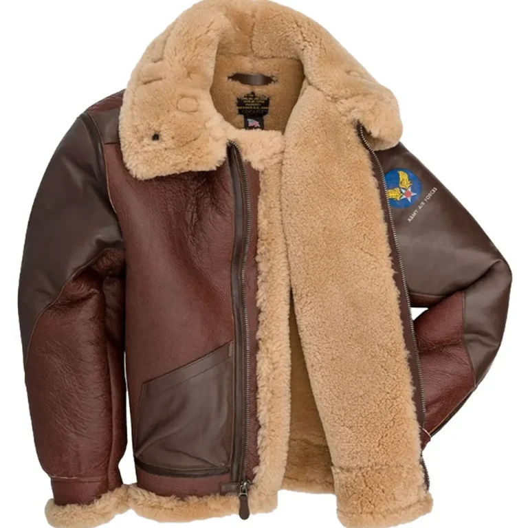 Aviator jacket-Shearling bomber-Military-style jacket-WWII bomber jacket-Pilot jacket-Vintage bomber jacket-B3 bomber jacket-Sheepskin bomber jacket-B3 leather bomber jacket-B3 bomber jackets-B3 sheepskin bomber jacket