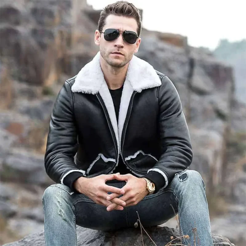 mens shearling jacket-shearling jacket-mens leather shearling jacket-sheepskin jacket mens-sheepskin shearling jacket-mens leather shearling jacket-aviator jackets-b3 aviator jacket-army jackets-black shearling jacket-men collar jackets-leather jacket with fur collar-black mens shearling jacket