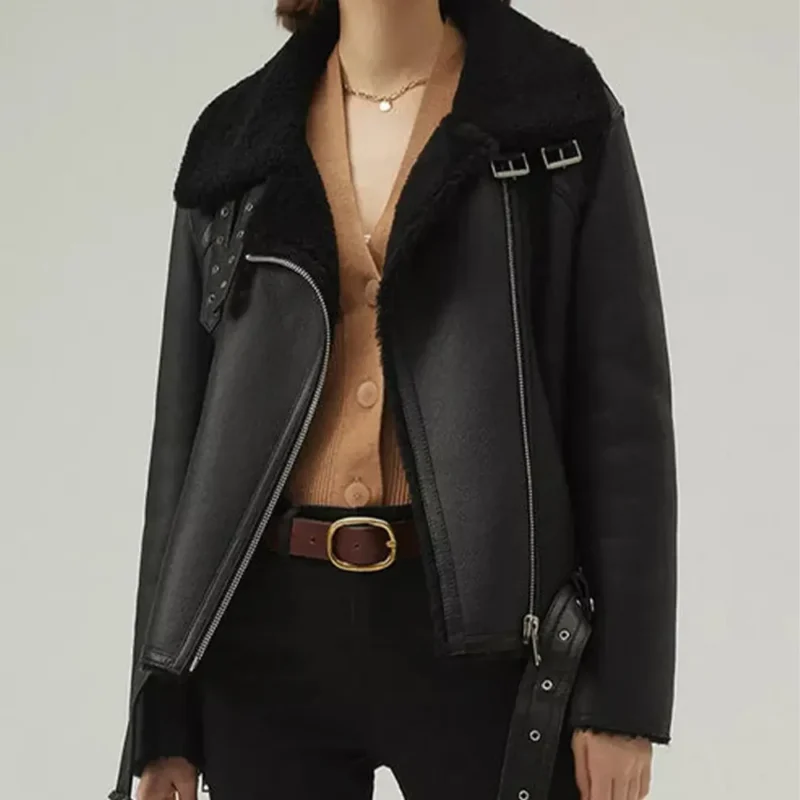 women shearling jacket-shearling jacket-womens leather shearling jacket-black sheepskin jacket womens-black leather shearling jacket-black shearling jacket womens-ladies shearling jacket-sheepskin leather jacket women's-black leather jacket with fur