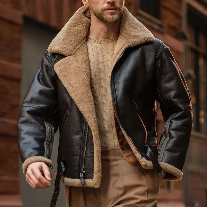 mens shearling jacket-shearling jacket-mens leather shearling jacket-sheepskin jacket mens-brown shearling jacket-sheepskin shearling jacket-men collar jackets-mens leather shearling jacket-air force bomber jacket-brown jacket men-mens brown airforce jacket-Brown Shearling Jacket-leather jacket with fur collar