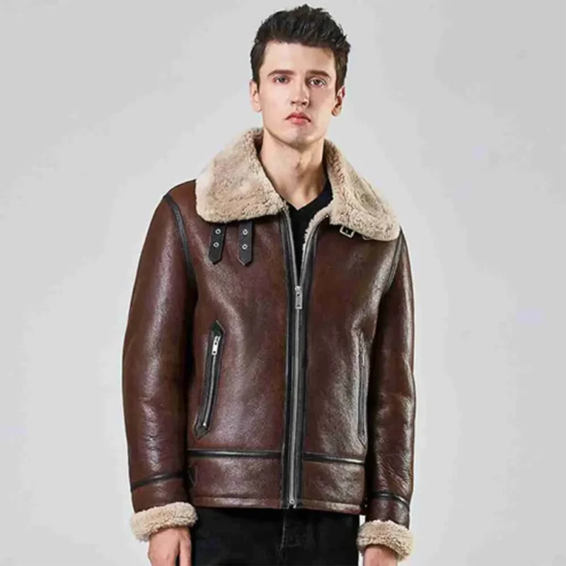 aviator jacket-aviator jacket mens-brown aviator jacket-leather aviator jacket-mens aviator jacket-flight jacket mens-leather aviator jacket-Mens Flight Jacket-leather flight jacket-shearling aviator jacket-mens winter jackets-winter jackets men-brown leather aviator jacket-brown leather jacket-mens brown leather jacket-b3 aviator Jacket