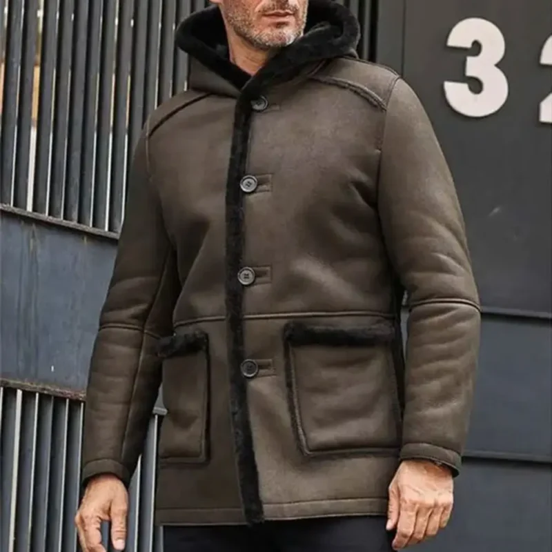 Mens shearling coat sale best sale