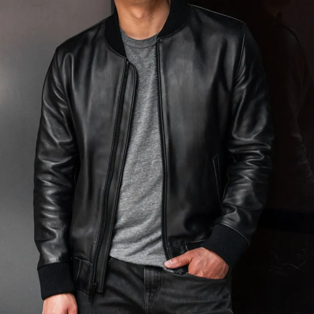 Bomber jackets-Leather bomber jacket mens-Men bomber jacket-Sheepskin bomber jacket-Leather bomber jacket-Men's winter bomber jacket-Genuine leather bomber jacket