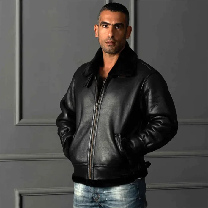 mens shearling jacket, shearling jacket, mens leather shearling jacket, sheepskin jacket mens, shearling bomber jacket, sheepskin shearling jacket, mens leather shearling jacket, aviator jackets, b3 sheepskin bomber jacket, b3 aviator jacket, army jackets, raf aviator jacket, WW2 jacket, aviator jacket, ww2 flight jacket, flying jacket ww2, black shearling jacket