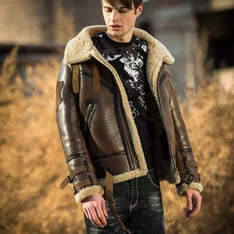 aviator jacket-aviator jacket mens-brown aviator jacket-leather aviator jacket-mens aviator jacket-flight jacket mens-leather aviator jacket-Mens Flight Jacket-leather flight jacket-shearling aviator jacket-mens winter jackets-winter jackets men-brown leather aviator jacket-brown leather jacket-mens brown leather jacket-b3 aviator Jacket