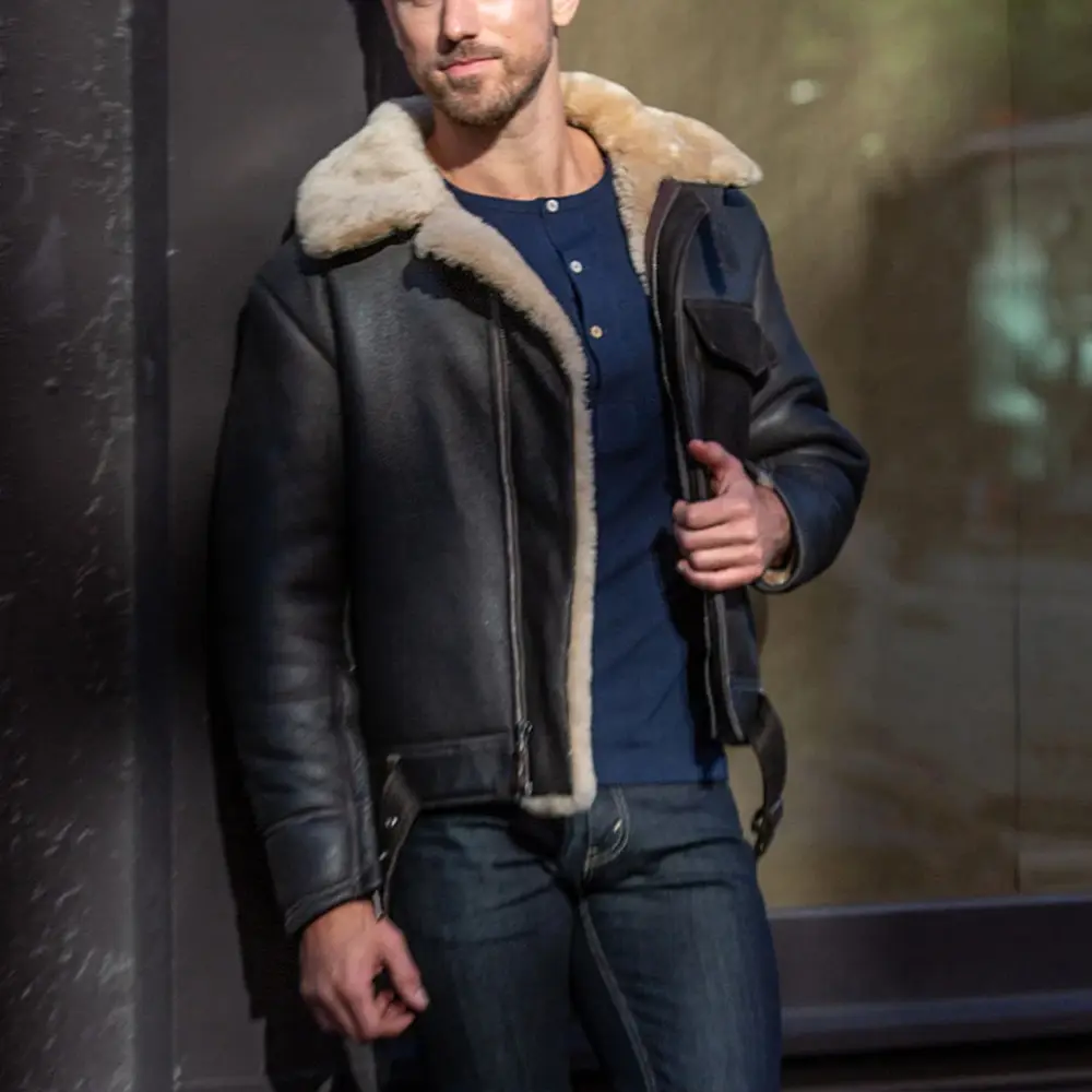 Shearling jacket-Leather shearling jacket-Shearling leather jacket-Sheepskin shearling jacket-Best shearling jacket-Sheepskin leather jacket