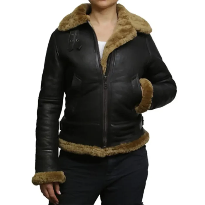 aviator jacket, aviator jacket womens, womens aviator jacket, leather aviator jacket womens, black aviator jacket, leather aviator jacket, flight jacket womens, leather flight jacket, shearling aviator jacket, womens winter jackets, womens Flight Jacket, winter jackets women, black leather aviator jacket, black leather jacket, womens black leather jacket, b3 aviator Jacket, jacket with fur womens, sheepskin aviator jacket, leather flying jacket, black fur jacket-WW2 aviator Jacket