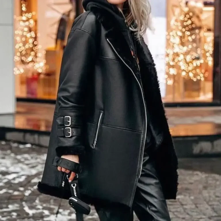 How to Transition Your Black Shearling Jacket from Day to Night